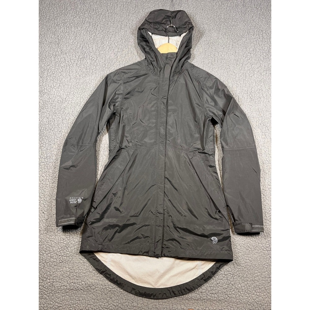 Mountain Hardwear Acadia Parka Womens XS Black Rain Jacket Hooded OL8283